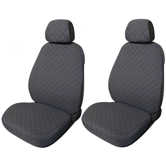 Serie completa coprisedili Espresso Deluxe tg. media post. diviso tess. cotone trapuntato antracite