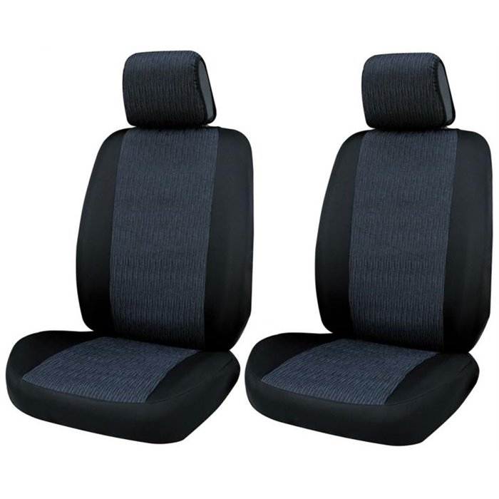 Coprisedili anteriori Fast&Smart tg. media tess. misto cotone avio/nero