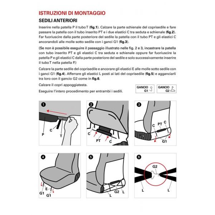 Coprisedili anteriori Fast&Smart tg. speciale tess. misto cotone avio/nero