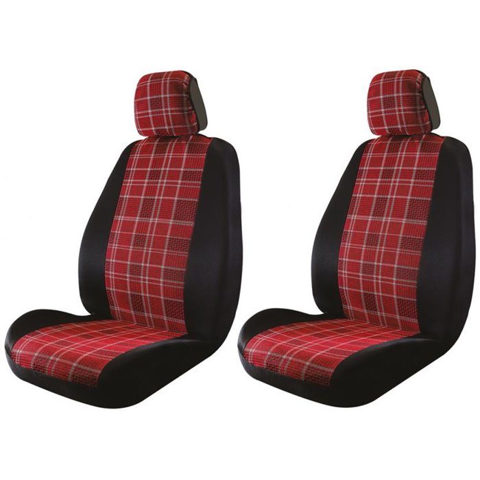 Coprisedili anteriori Fast&Smart tg. speciale tess. misto cotone rosso/nero