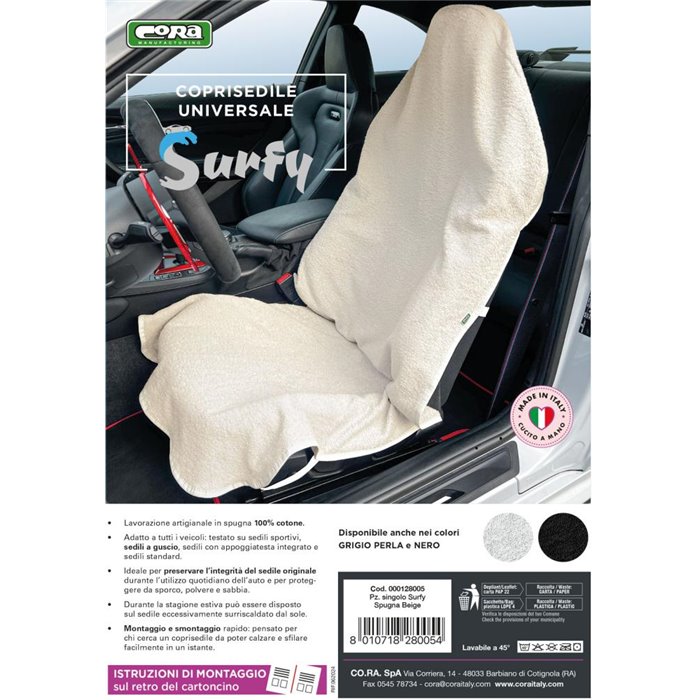 Coprisedile anteriore universale in spugna Surfy beige