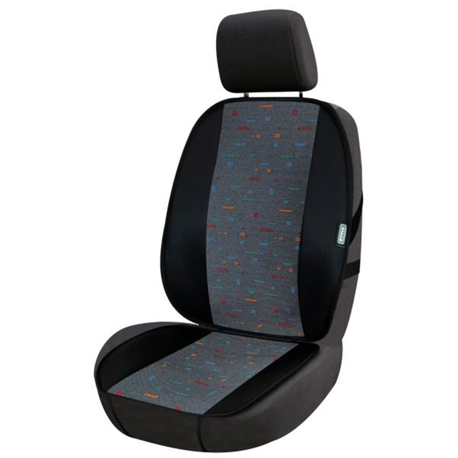 Coprisedile anteriore universale Topfresh cotone tetris antracite/carta tessile