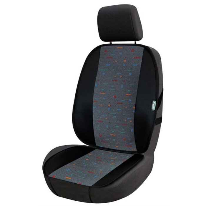 Coprisedile anteriore universale Topfresh cotone tetris antracite/carta tessile