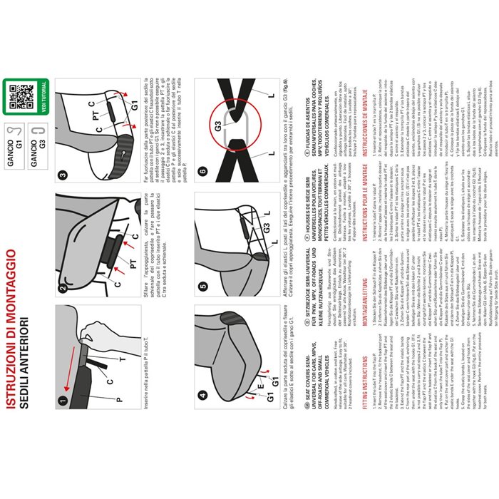 Coprisedili anteriori Espresso Deluxe tg. media tess. cotone trapuntato nero