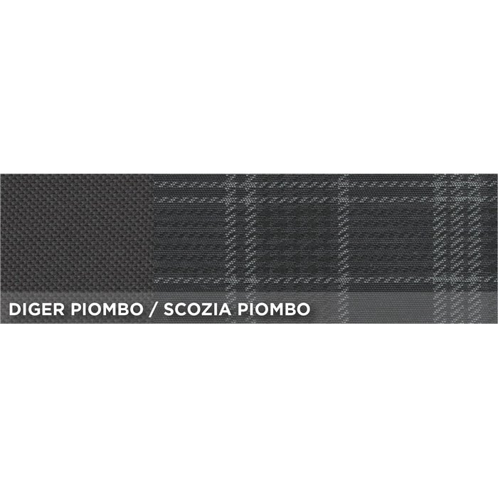 Serie completa coprisedili personalizzati Fiat Panda 12˃ 5 posti post. intero tess. misto cotone scozzese grigio/piombo