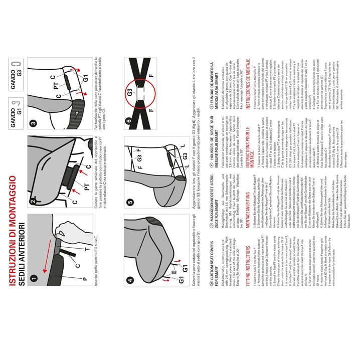 Coprisedili anteriori personalizzati Smart Fortwo tess. misto cotone blu/nero