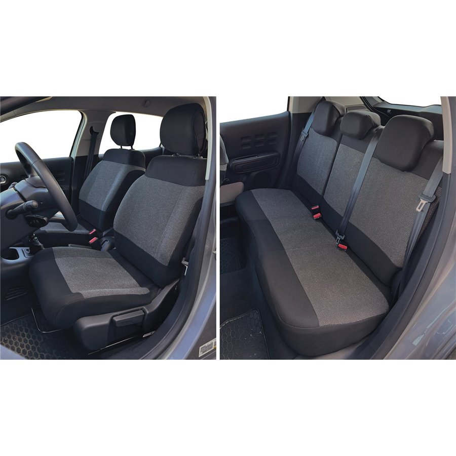 Serie completa coprisedili personalizzati CITROEN C3 16˃24 tess. millepunti antracite