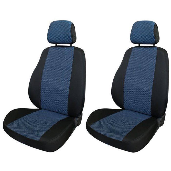 Coprisedili anteriori Fast&Smart tg. speciale tess. misto cotone avio/nero