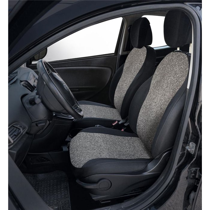 Coprisedili anteriori personalizzati Lancia Ypsilon 11˃24 tess. misto cotone nero/antracite