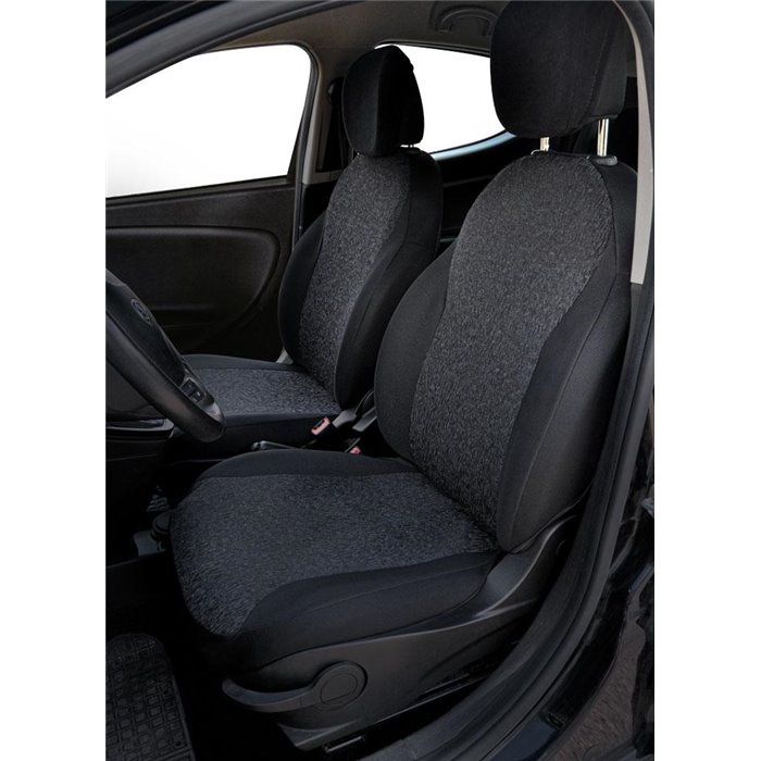 Serie completa coprisedili personalizzati Lancia Ypsilon 11˃24 5 posti tess. misto cotone nero/antracite