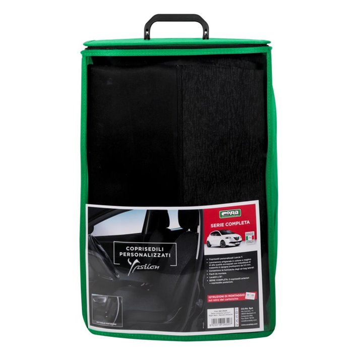 Serie completa coprisedili personalizzati Lancia Ypsilon 11˃24 5 posti tess. misto cotone nero/antracite