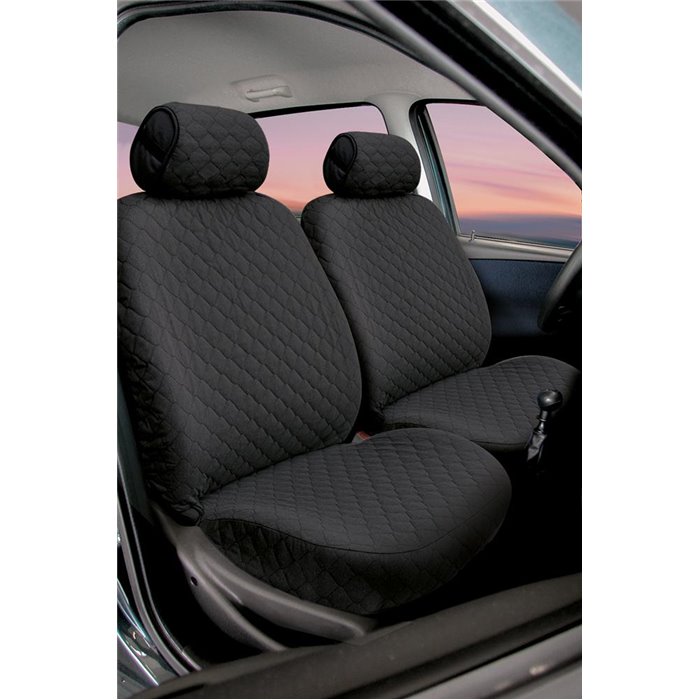 Serie completa coprisedili personalizzati Fiat Panda II 03˃ 5 posti post. intero tess. cotone trapuntato antracite