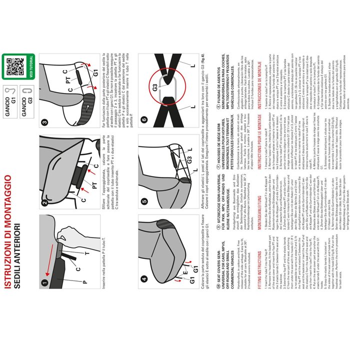 Coprisedili anteriori Espresso tg. speciale tess. cotone trapuntato antracite