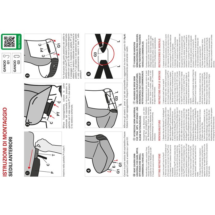Coprisedili anteriori Espresso tg. speciale tess. cotone trapuntato avio