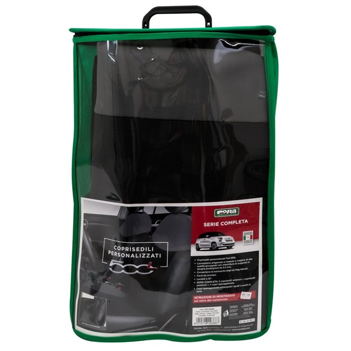 Serie completa coprisedili personalizzati Fiat 500L tess. antracite/grigio piombo