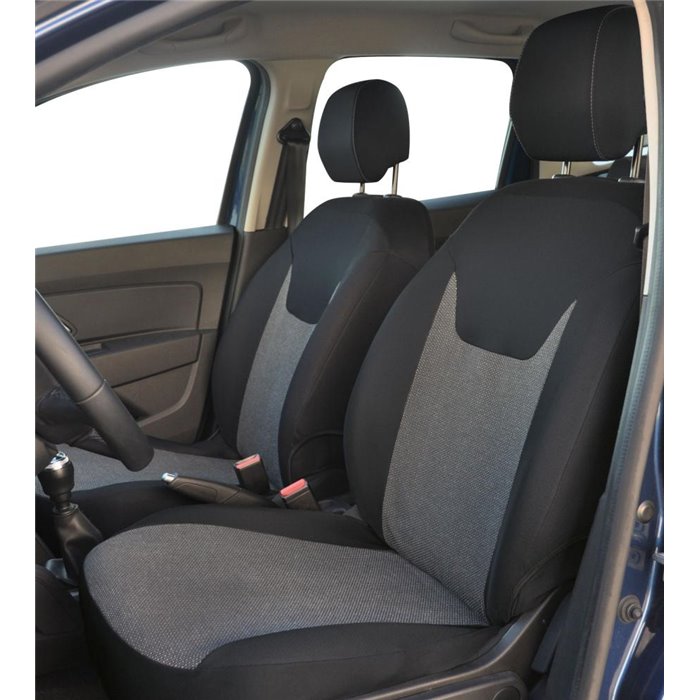 Serie completa coprisedili personalizzati DACIA Duster II/III 18˃24, 24˃ tess. rigato nero