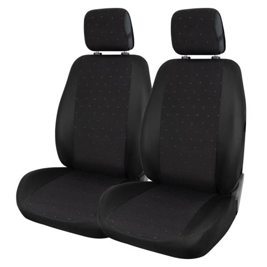 Coprisedili anteriori Fast&Smart tg. speciale tess. misto cotone nero/black&color