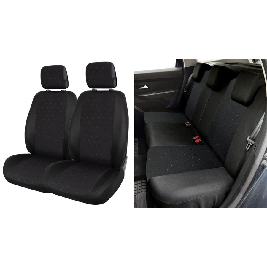 Serie completa coprisedili Fast&Smart tg. speciale tess. misto cotone nero/black&color