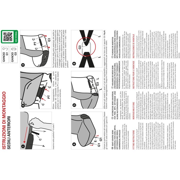 Coprisedili anteriori Fast&Smart tg. media tess. misto cotone grigio