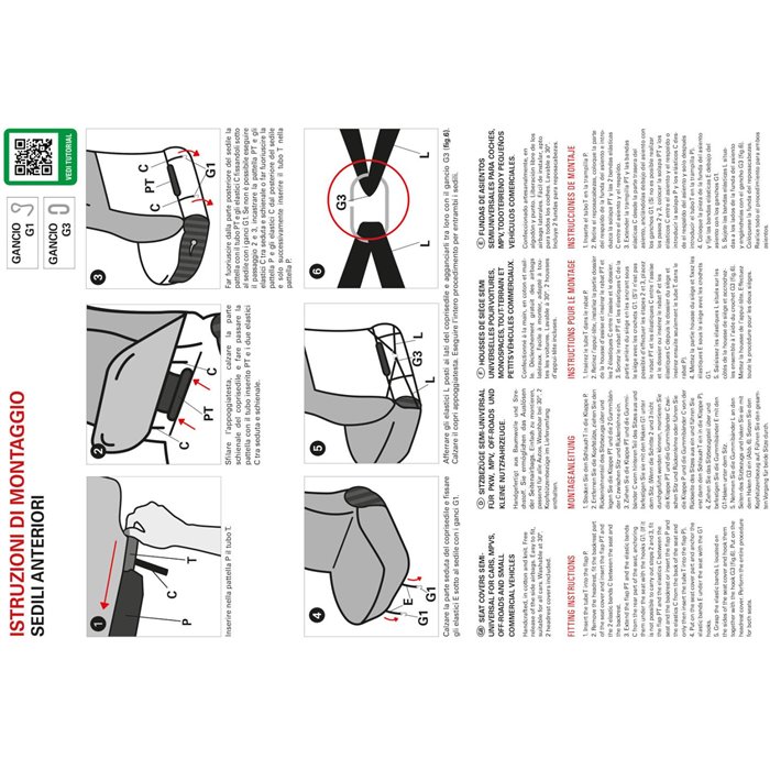 Coprisedili anteriori Fast&Smart tg. media tess. misto cotone avio/nero