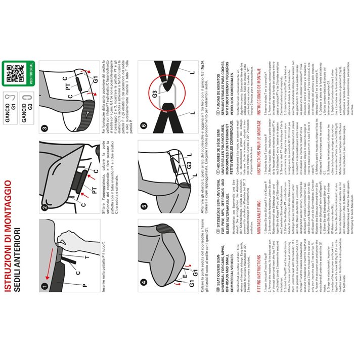 Coprisedili anteriori Fast&Smart tg. speciale tess. misto cotone avio/nero