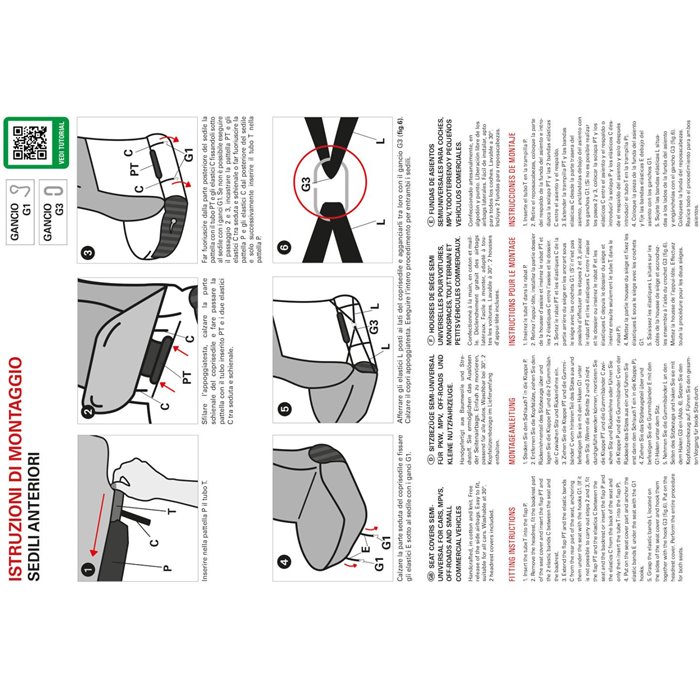 Coprisedili anteriori Fast&Smart tg. speciale tess. misto cotone antracite/nero