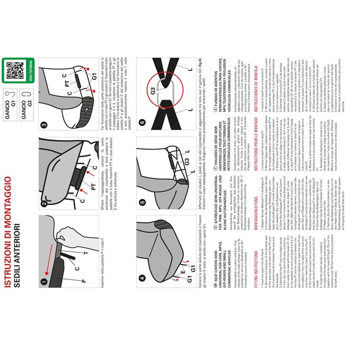 Coprisedili anteriori Fast&Smart tg. media tess. Grey&Color