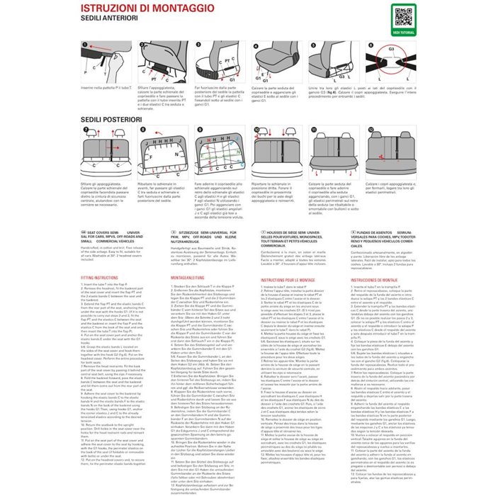 Serie completa coprisedili Fast&Smart tg. speciale tess. Grey&Color