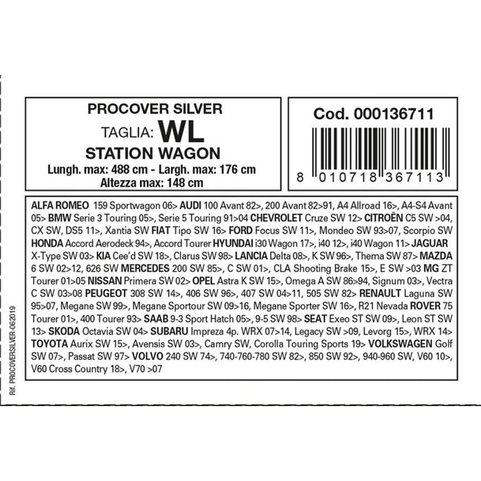Copriauto Procover Silver mod. WL