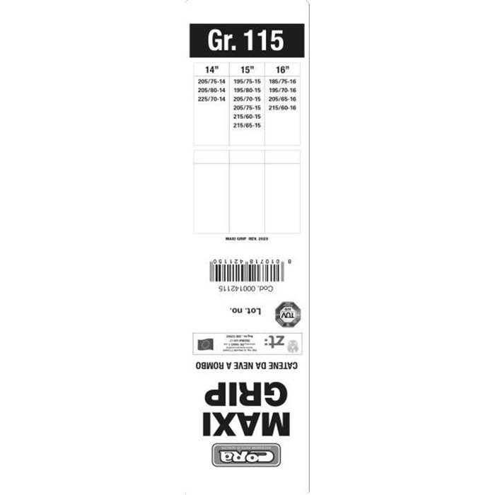 Catene neve  Maxi Grip 15 mm gruppo 115