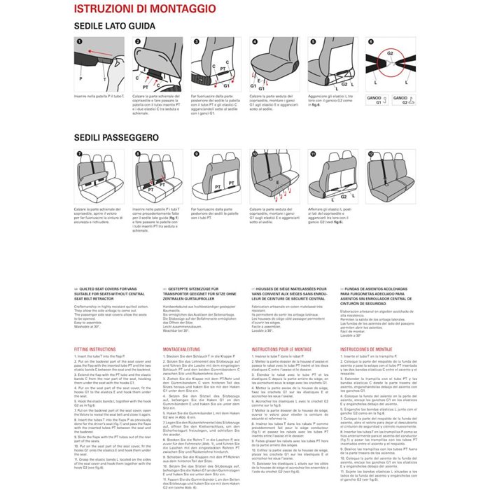 Coprisedili per furgoni tg. SP23 tess. poliestere trapuntato mimetic