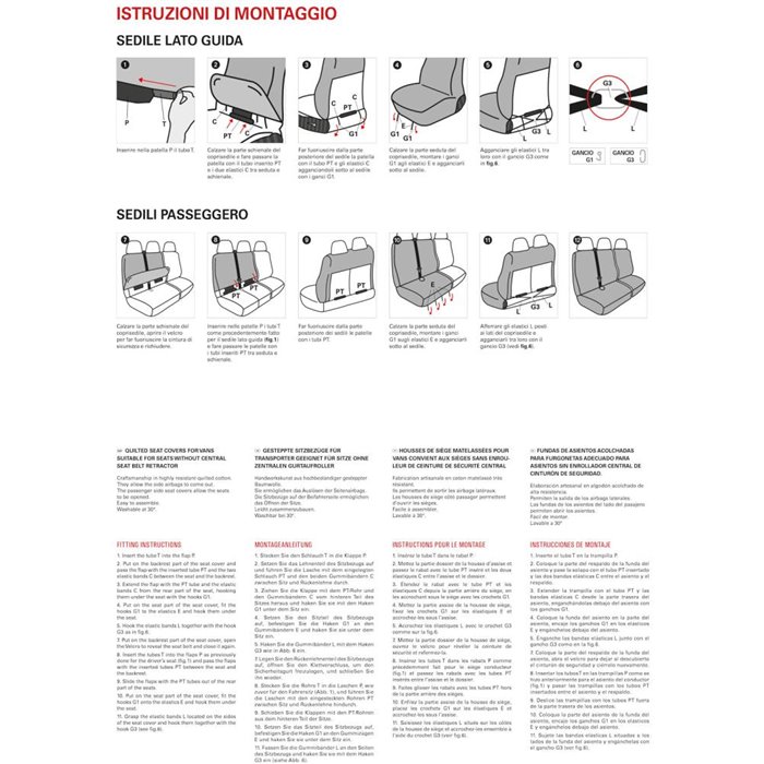 Coprisedili per furgoni tg. SP23 tess. cotone trapuntato grigio