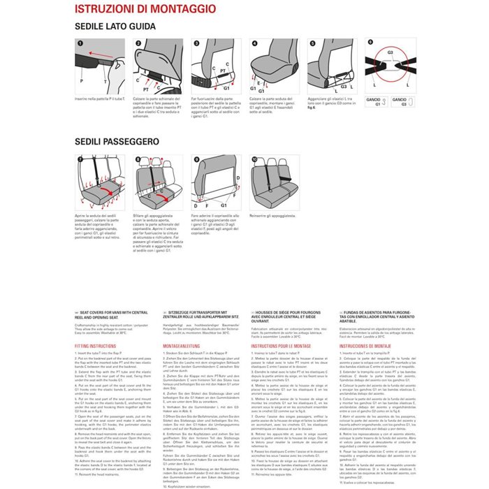 Coprisedili per furgoni tg. SP24 tess. misto cotone nero