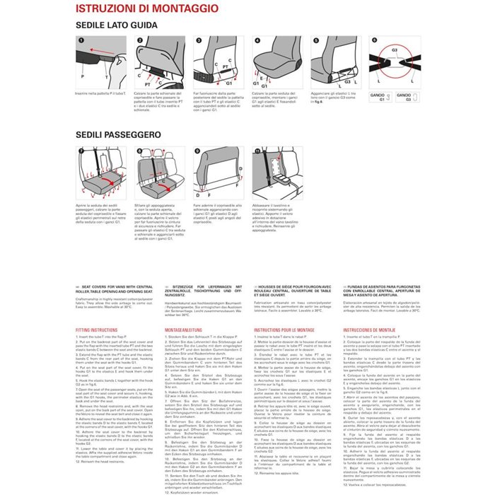 Coprisedili per furgoni tg. SP25 tess. misto cotone nero