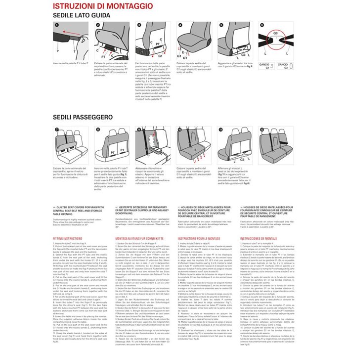 Coprisedili per furgoni tg. SP25 tess. cotone trapuntato grigio