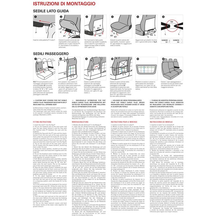 Coprisedili per furgoni tg. SP26 tess. cotone trapuntato antracite