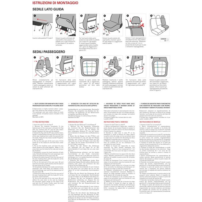 Coprisedili per furgoni tg. SP27 tess. poliestere nero