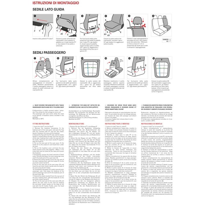Coprisedili per furgoni tg. SP27 tess. cotone trapuntato antracite