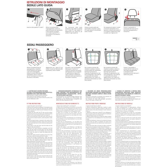 Coprisedili per furgoni tg. SP29 tess. poliestere nero