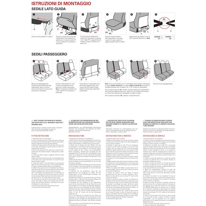 Coprisedili per furgoni tg. SP30 seduta divisa tess. poliestere nero