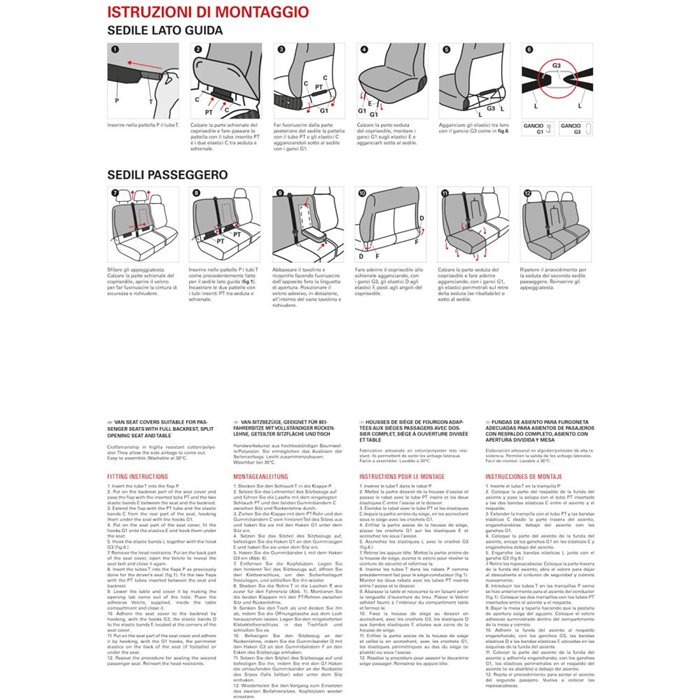 Coprisedili per furgoni tg. SP31 tess. poliestere nero