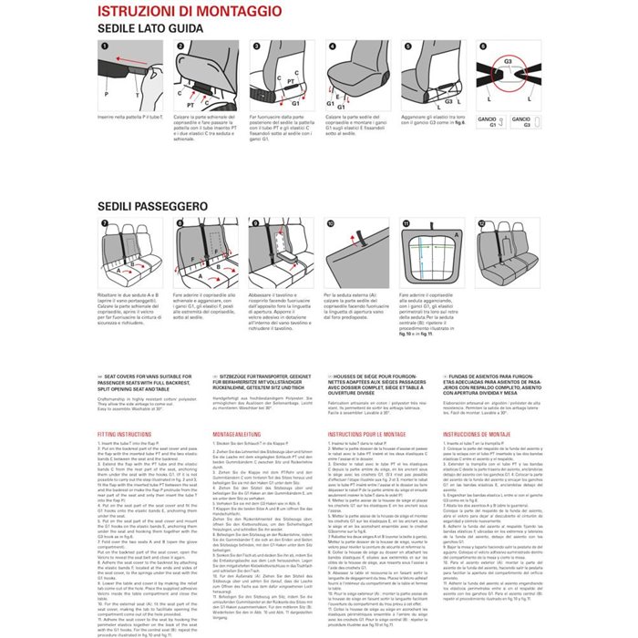 Coprisedili per furgoni tg. SP33 tess. poliestere nero