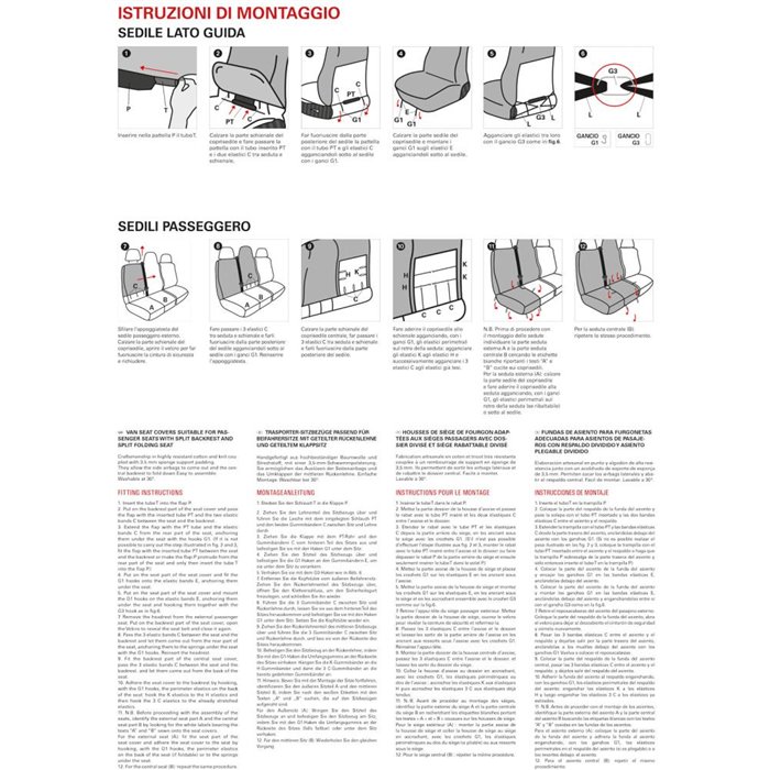 Coprisedili per furgoni tg. SP34 seduta divisa tess. poliestere nero