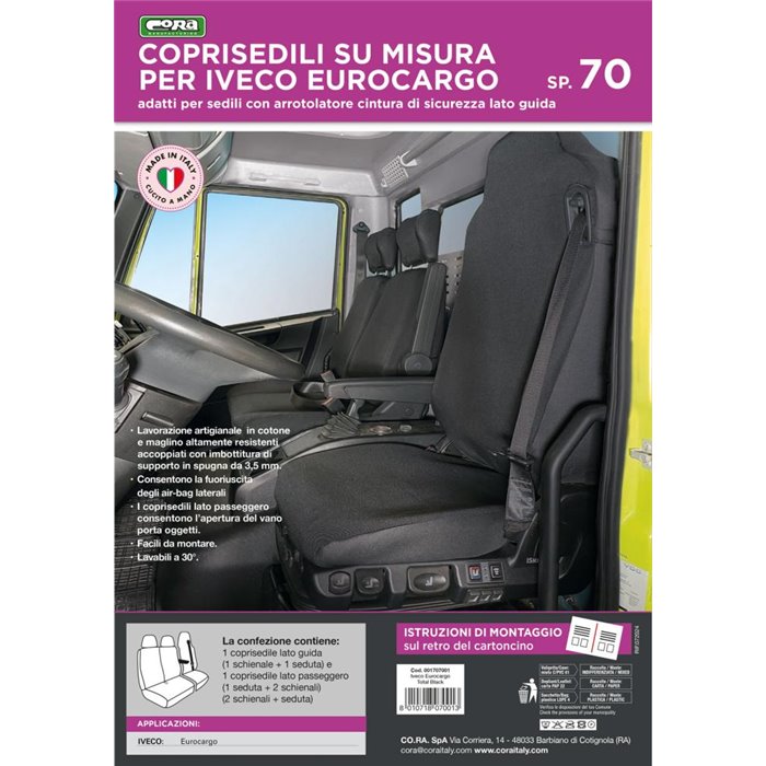 Coprisedili per camion tg. SP70 tess. poliestere nero