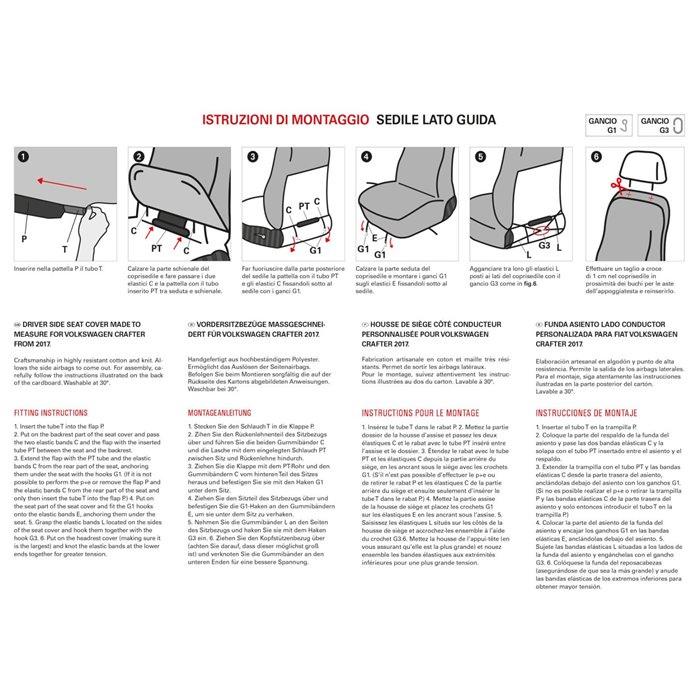 Coprisedile lato guida per furgoni tg. SP35 tess. poliestere nero