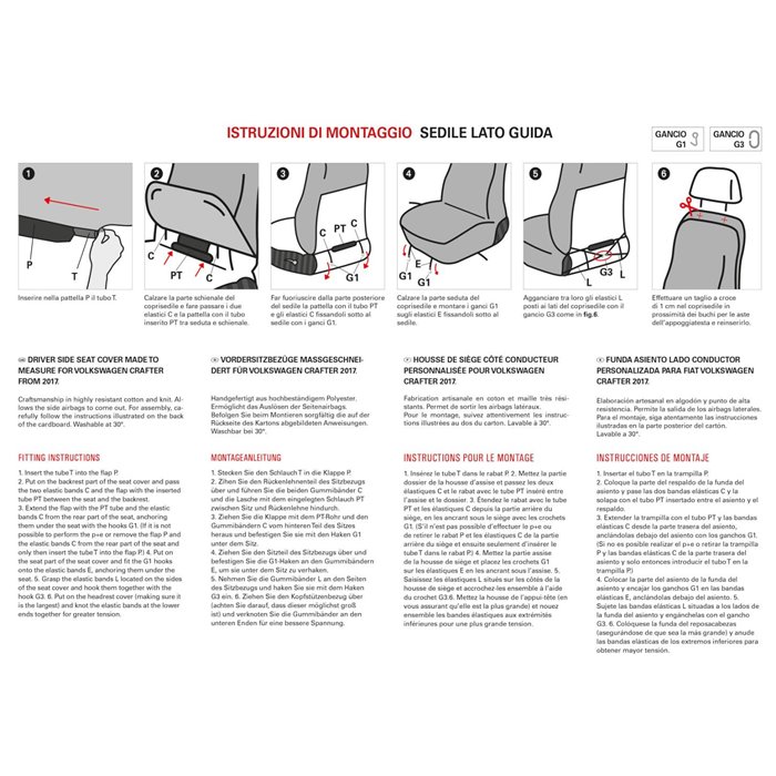 Coprisedile lato guida per furgoni tg. SP35 tess. misto cotone nero