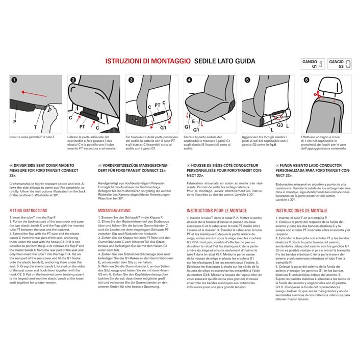 Coprisedile lato guida per furgoni tg. SP36 tess. misto cotone nero