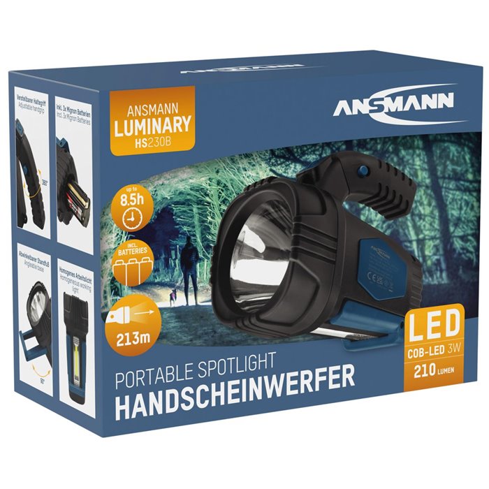 FARETTO A LED CON FUNZ. LUCE DIFFUSA 3 X AA INCL.