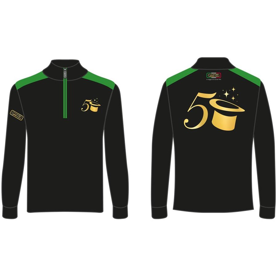 Felpa garzata unisex 50° nera taglia XXL