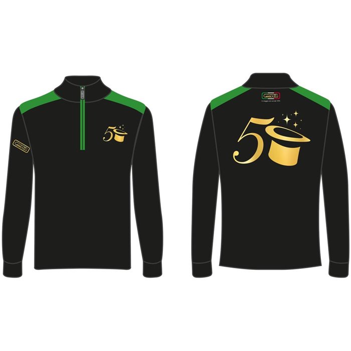 Felpa garzata unisex 50° nera taglia XXL